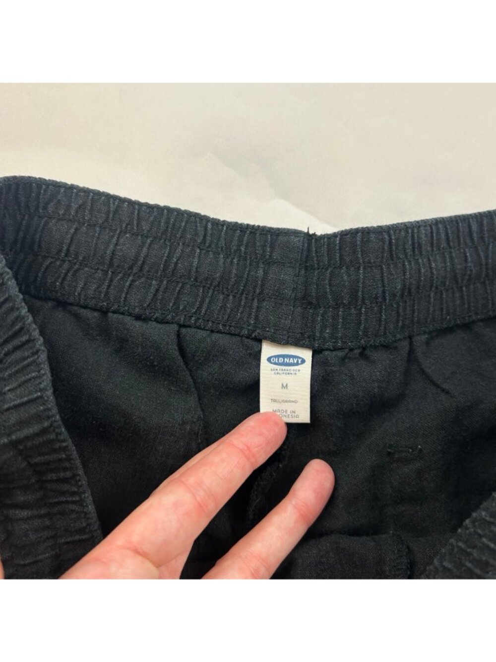TALL Old Navy Black Linen Blend Wide Leg Lounge Pant MT - Picture 4 of 7